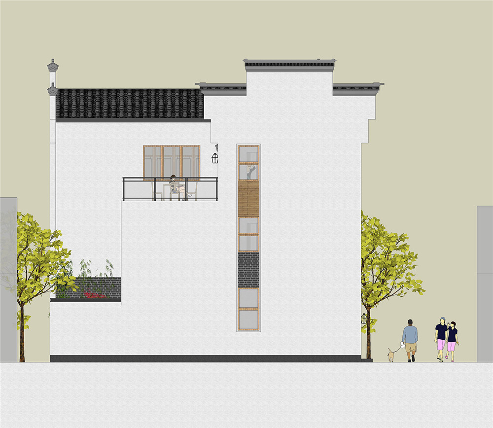 徽派中式自建独栋庭院小别墅,自建徽派中式小别墅100平米