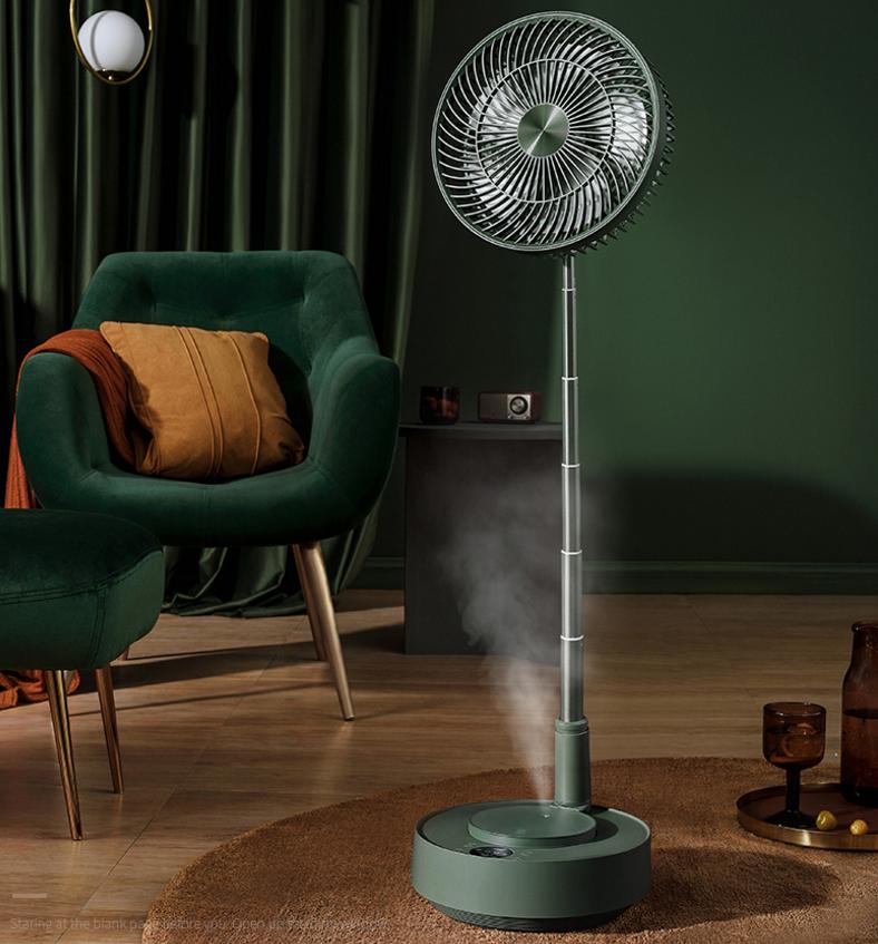 静音无叶风扇带加湿器,风扇小型静音可充电折叠