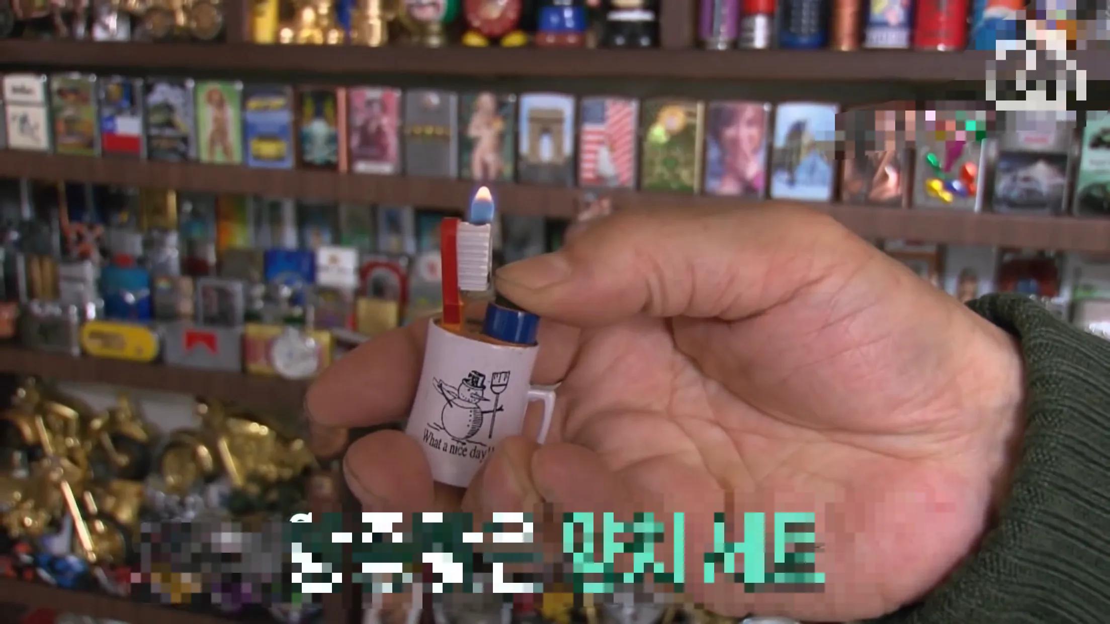 韩国大爷收藏打火机,大爷收藏的6000打火机