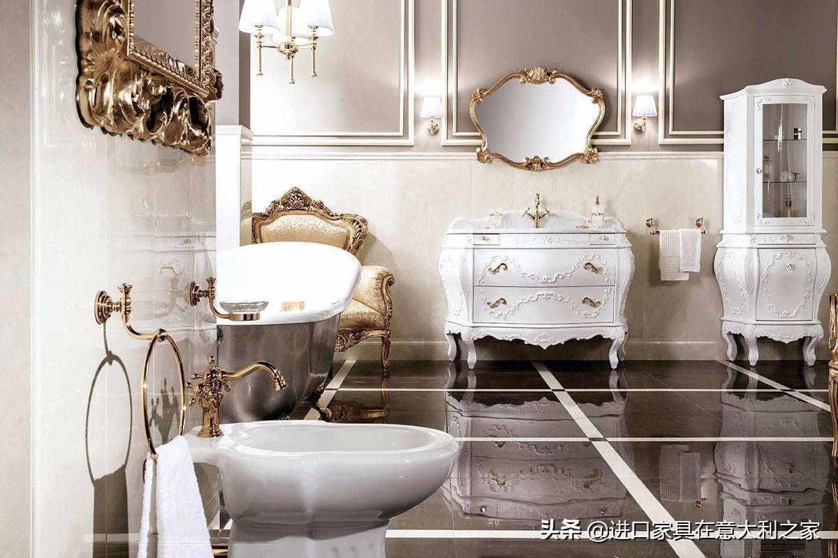 中世纪风格浴室柜,极简轻奢法式品牌浴室柜