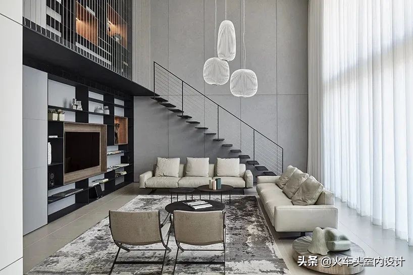 80款挑空客厅设计,大宅就该有这气势