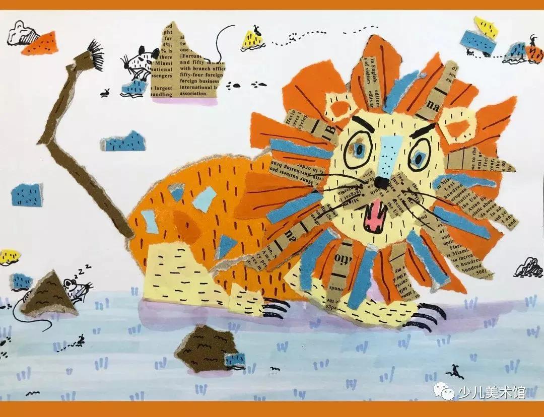 拼贴画创意作品手工小学,拼贴画创意美术教程