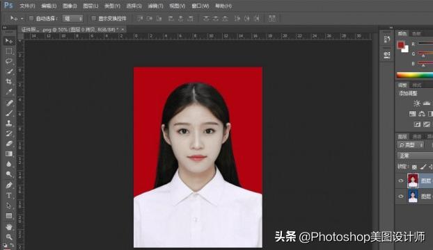 ps证件照换底色换衣服,ps证件照换底色全过程