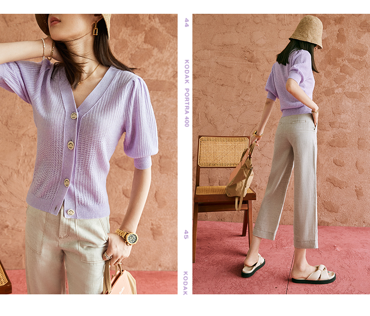 赏心悦目的针织上衣，像穿T恤一样简单却更轻松明快，敲有FLU