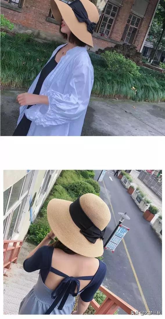 无顶防晒草帽最新款,海边今年最洋气的黄色防晒草帽