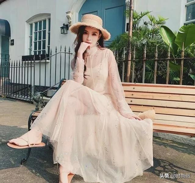 碎花雪纺连衣裙时尚气质中长款,雪纺碎花连衣裙穿出小仙女的感觉