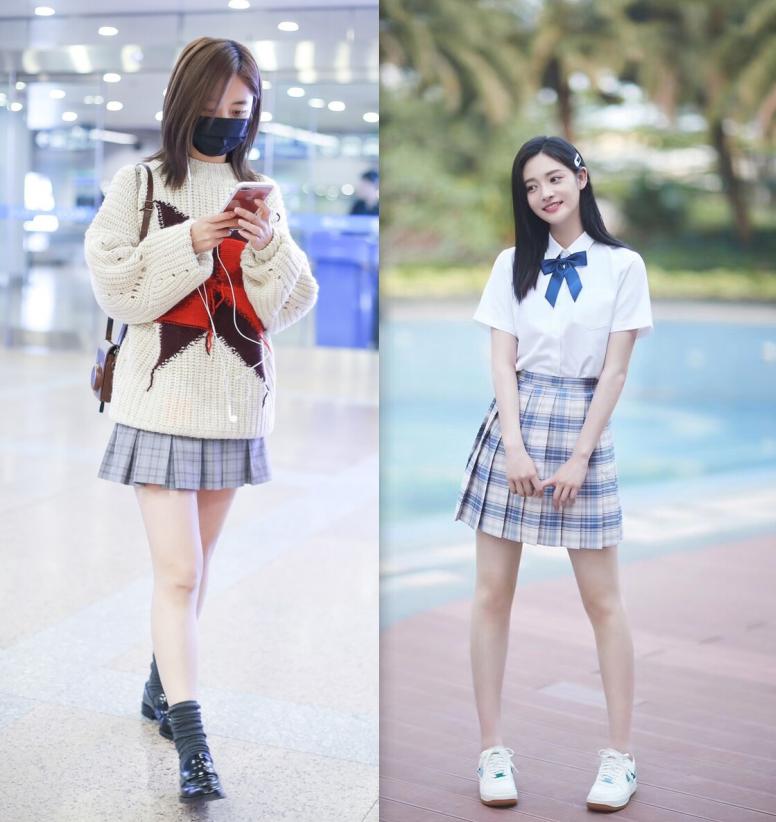 白月光风衣百褶裙,百褶裙减龄