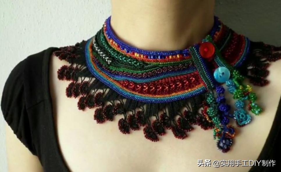 民族风毛衣链高档项链女挂饰品,羊绒衫的手工编织女