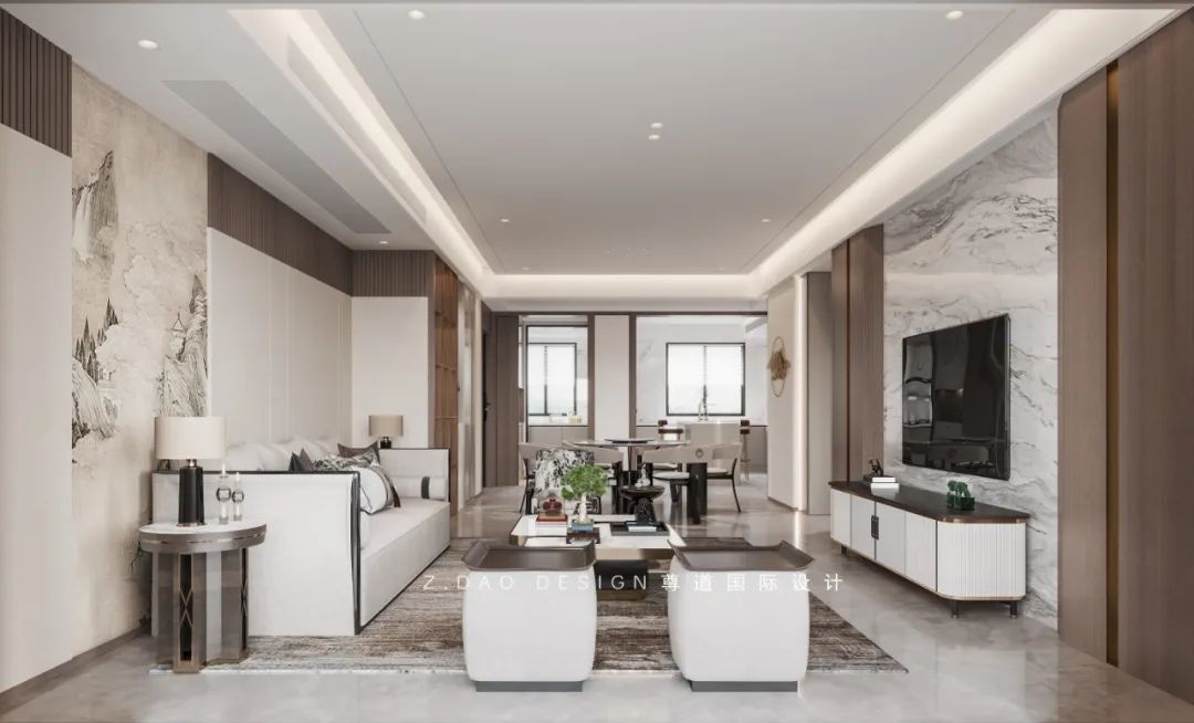 合肥177㎡「高速静安·春晖里」现代中式雅宅，演绎中式对称美学