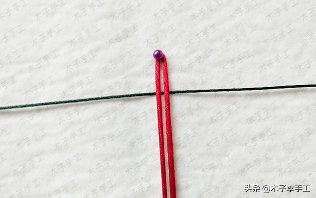 双向平结手链编织教程串珠,花样平结串珠花朵手链