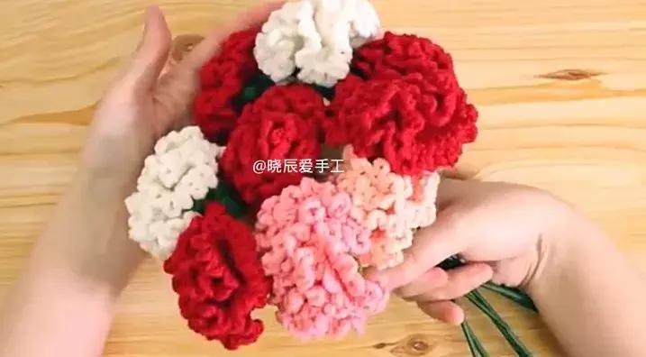 母亲节康乃馨花束该怎么搭配包装,钩针康乃馨花束教程