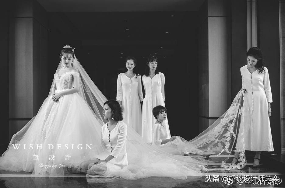 blingbling的婚纱怎么搭配饰品,blingbling大拖尾