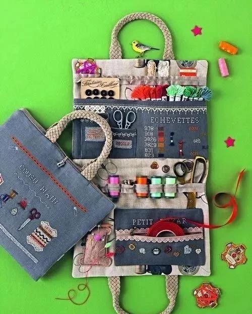 自制收纳小布筐超好看,碎布做有盖子的收纳筐