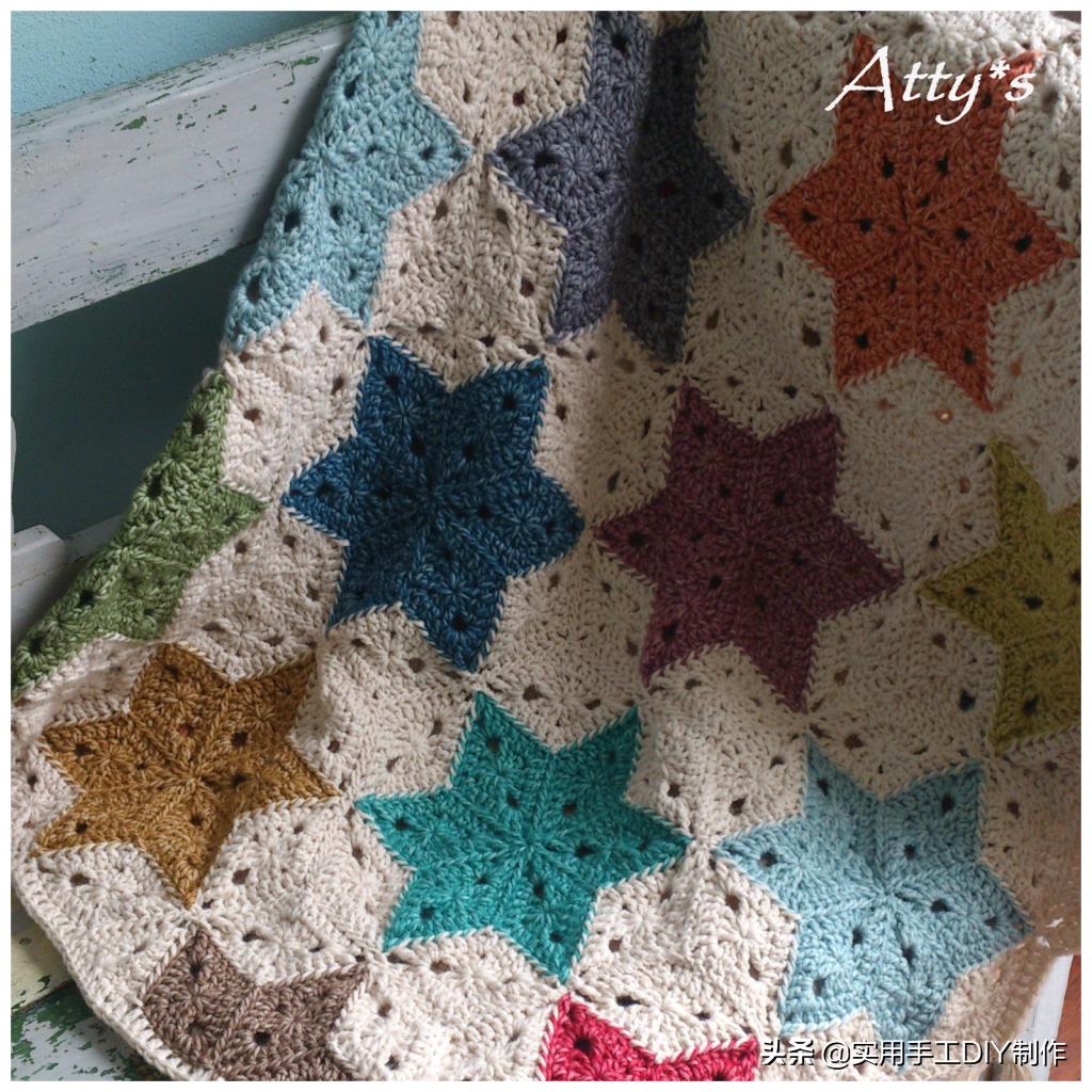 流苏水草花帽子钩针编织教程,六角垫子的钩织教程