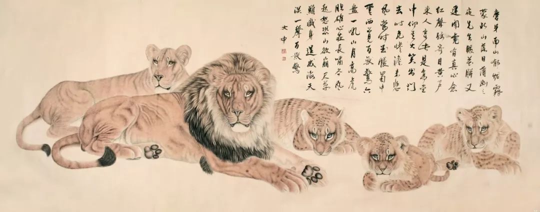 他笔下的虎充满了人的柔情与善意