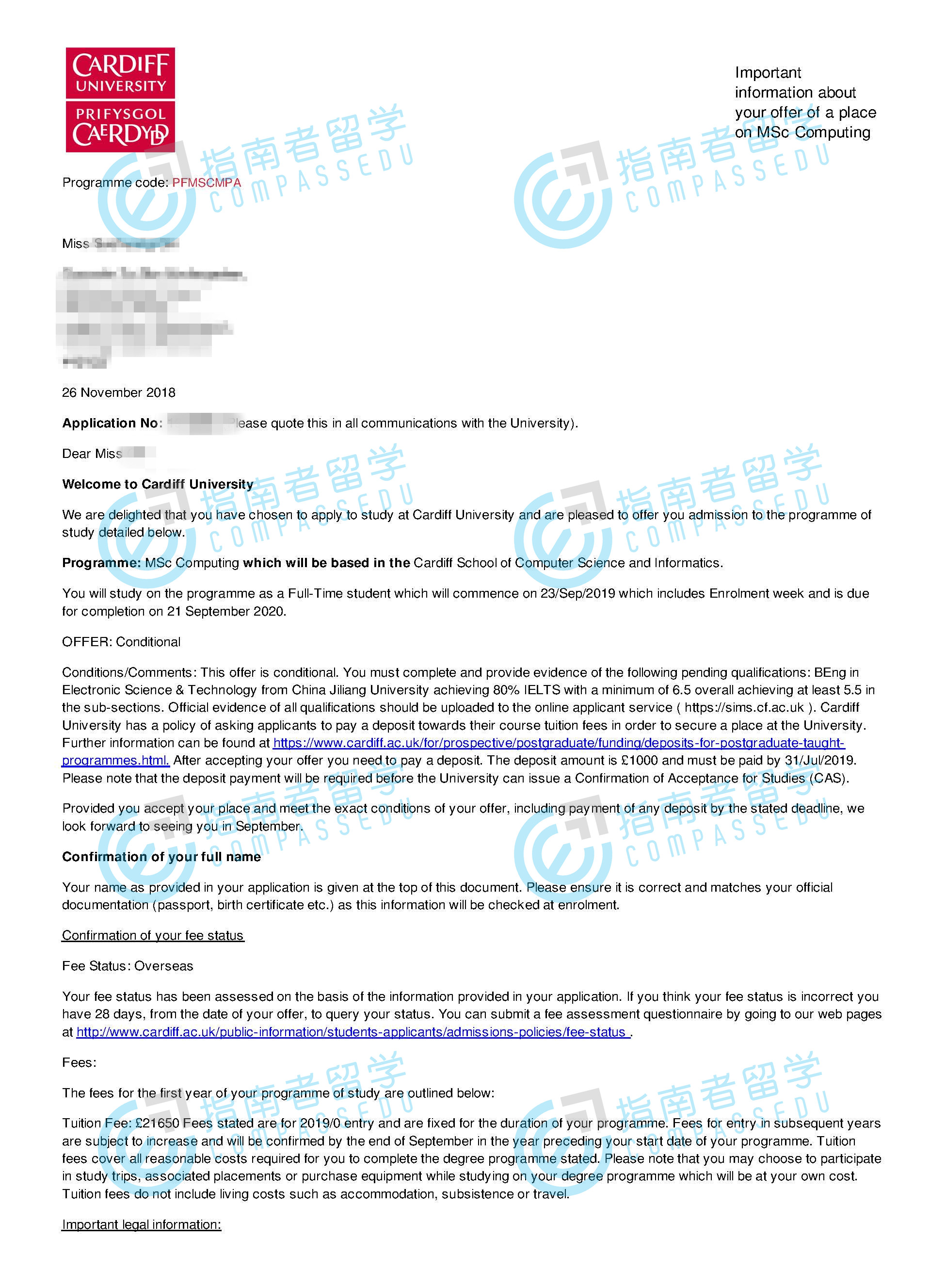 卡迪夫大学研究生报价,卡迪夫大学硕士研究生条件