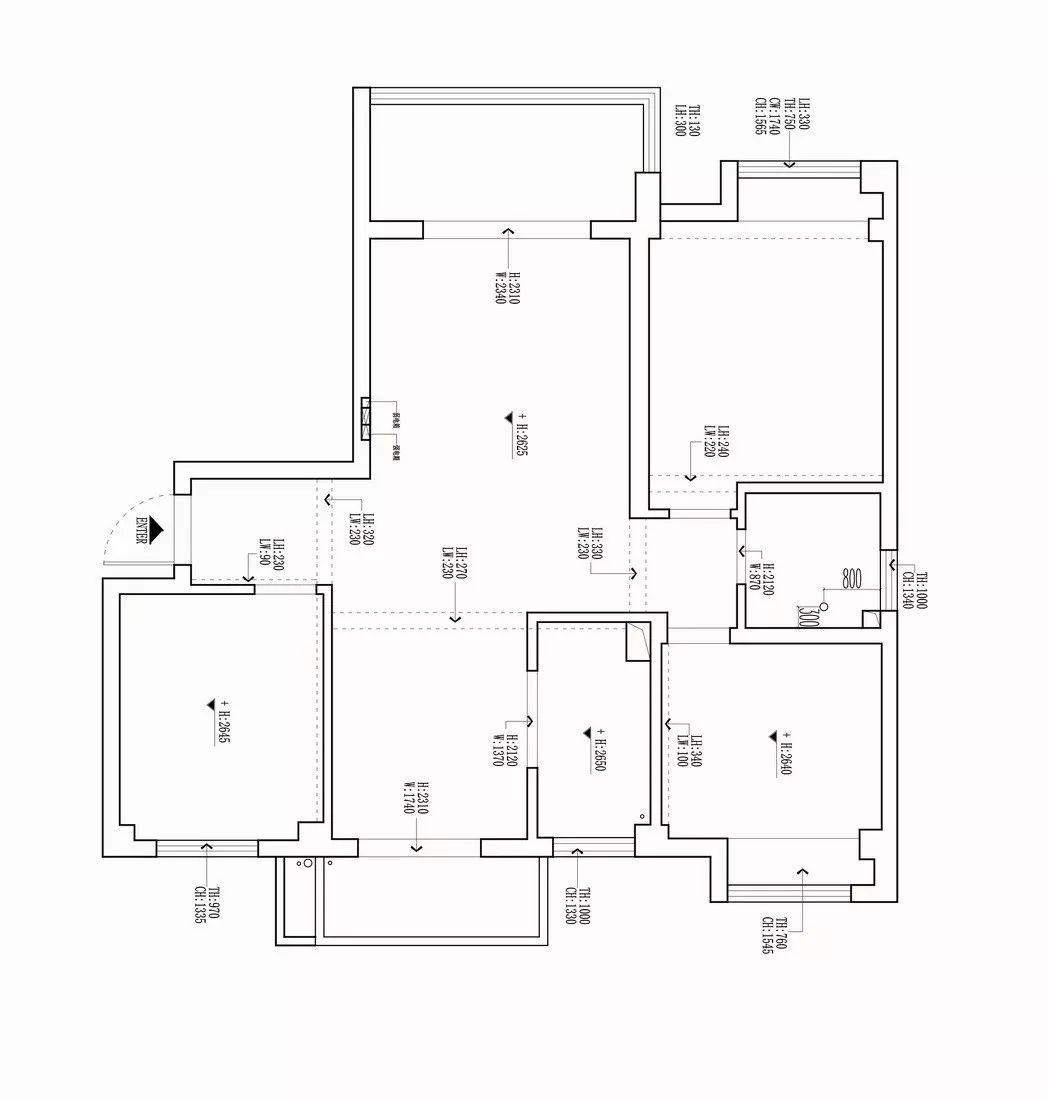 入户门正对洗漱台隔断,洗漱台正对过道