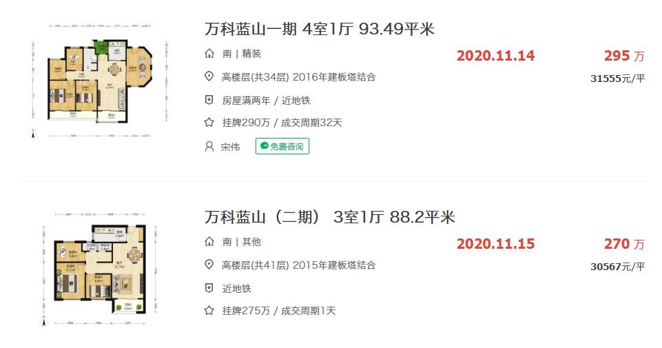 滨湖万科蓝山新楼盘价格,滨湖万科蓝山一期二手房价