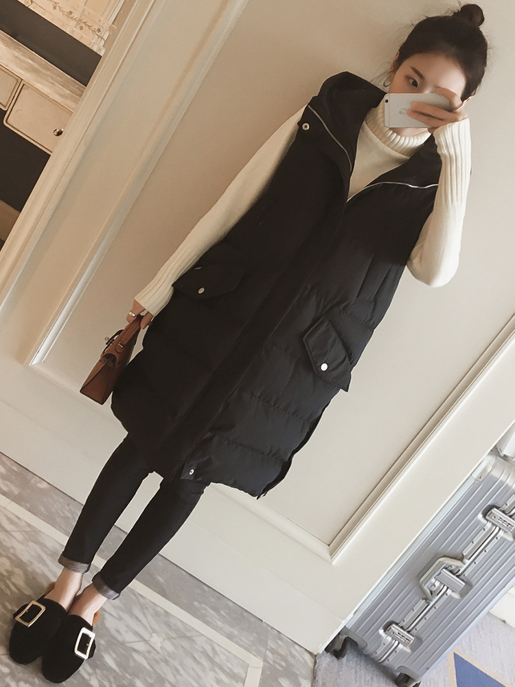 新款时尚显瘦修身秋冬季棉马甲,洋气棉马甲中长款高级感