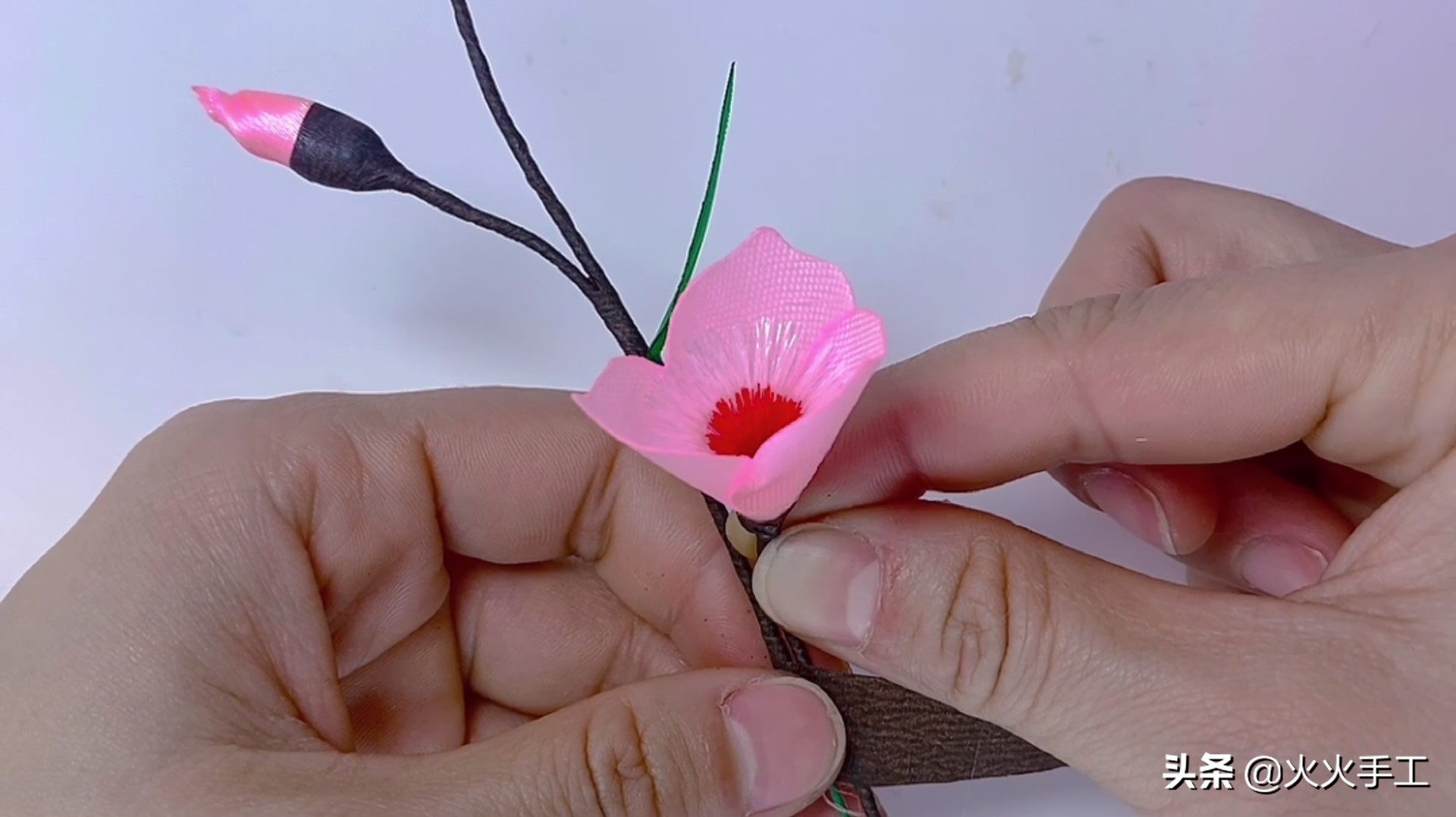 白浅的十里桃花，不用三生三世，在家用粉色丝带就可以很快完成