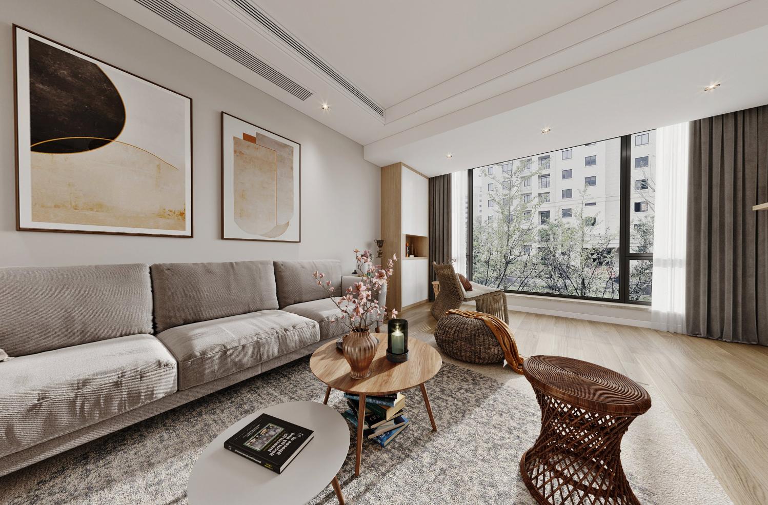 绿城玉兰园装修效果图,玉兰公寓装修风格卧室简约