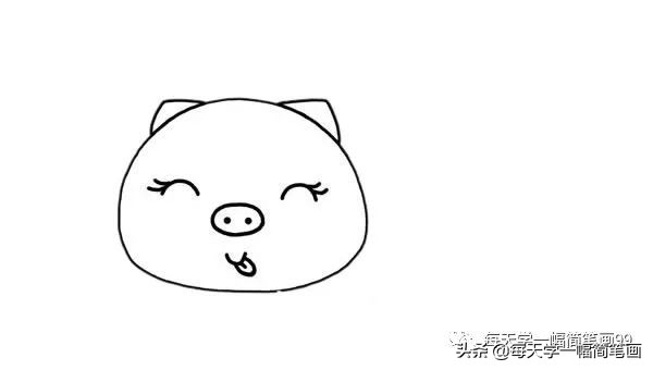 简笔画小猪简单画法,小猫小狗小鸭小猪小熊简笔画