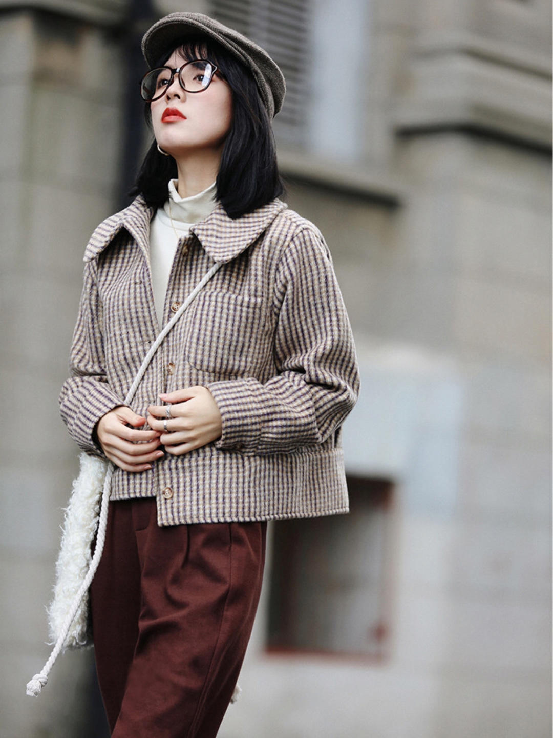 短款毛呢外套冬季穿搭,短毛呢外套显瘦