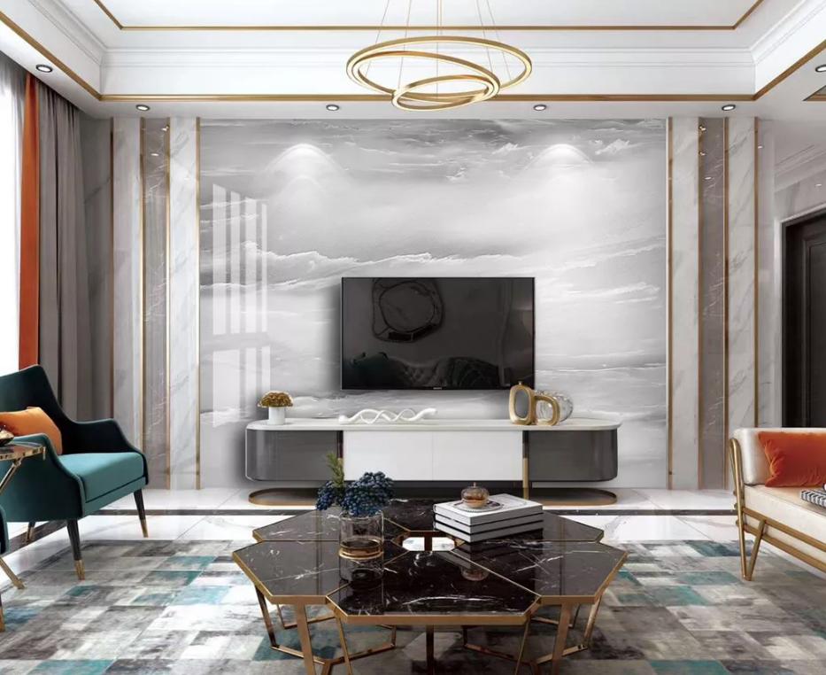 背景墙灰色配什么颜色的字,灰色石纹板沙发背景墙