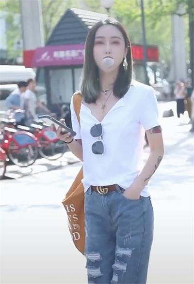 杭州街拍又酷又时髦的美女,杭州街拍美女酷