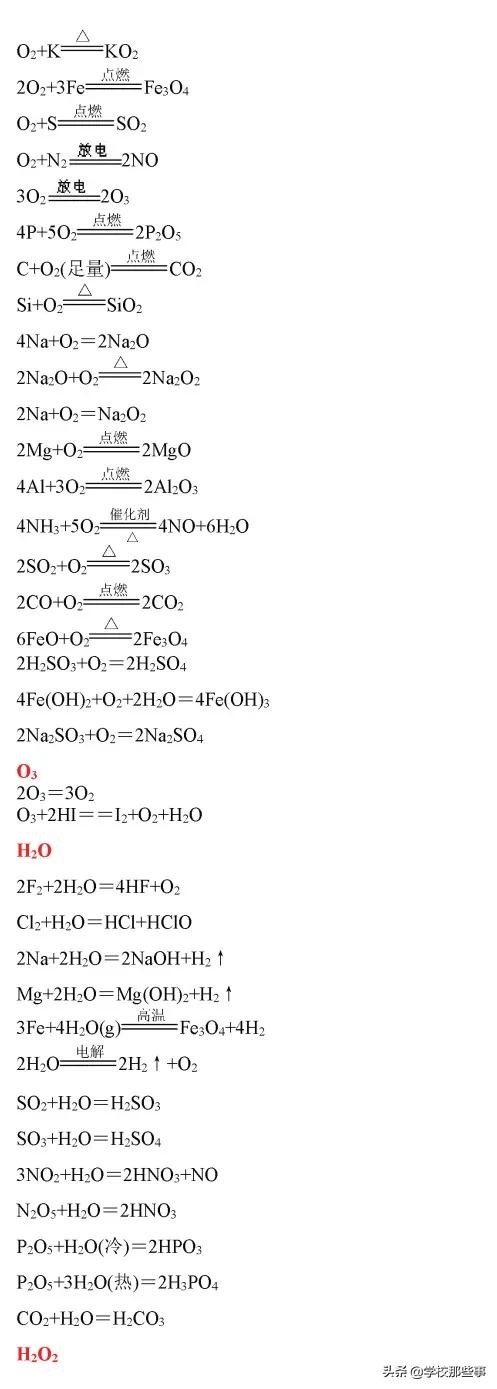 高中要求掌握的化学方程式,高中离子化学方程式大全