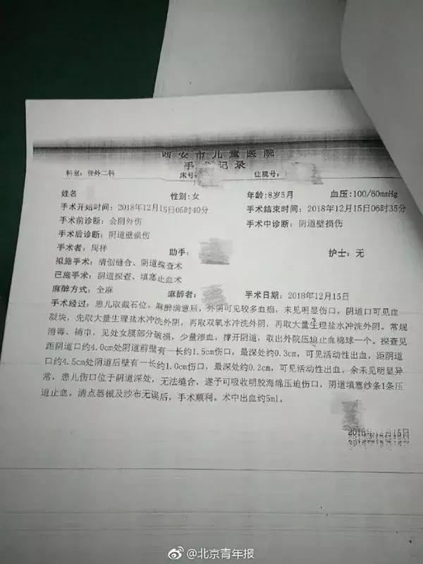 八岁女孩被打出血甘肃处理结果,8岁女孩遭男孩打
