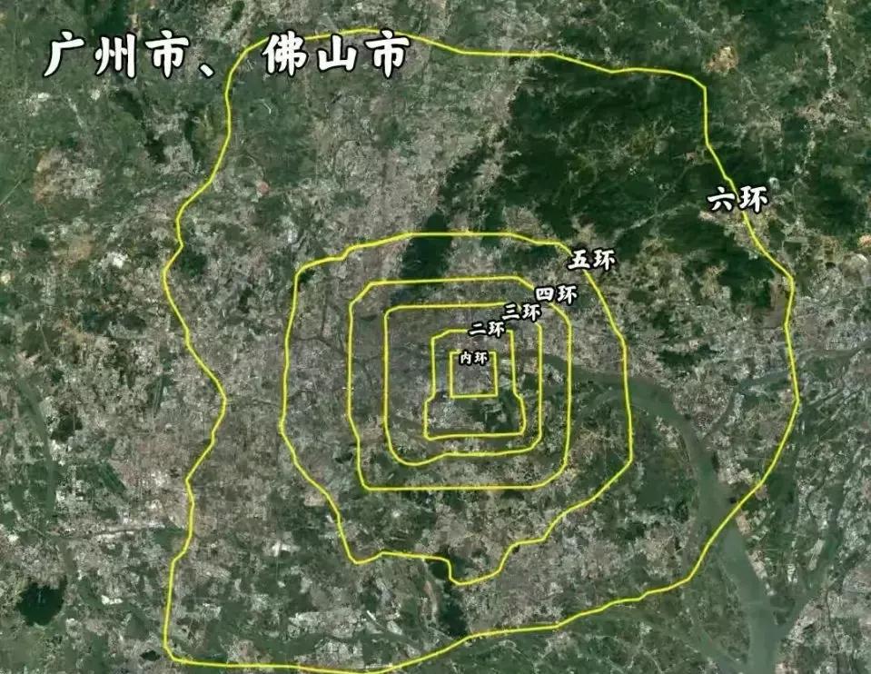 地级市和北京六环的发展对比,北京5环和广州外环面积对比