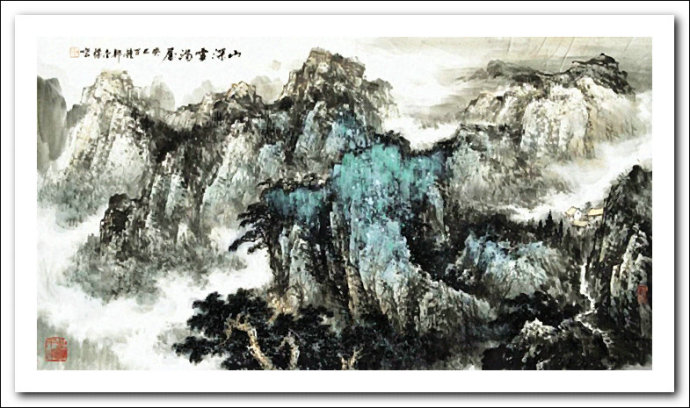 溪山山水画作品,郭金标高清山水画