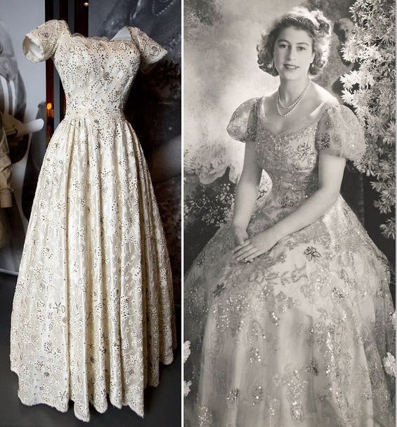 伊丽莎白女王苹果花礼服,英国女王伊丽莎白连衣裙