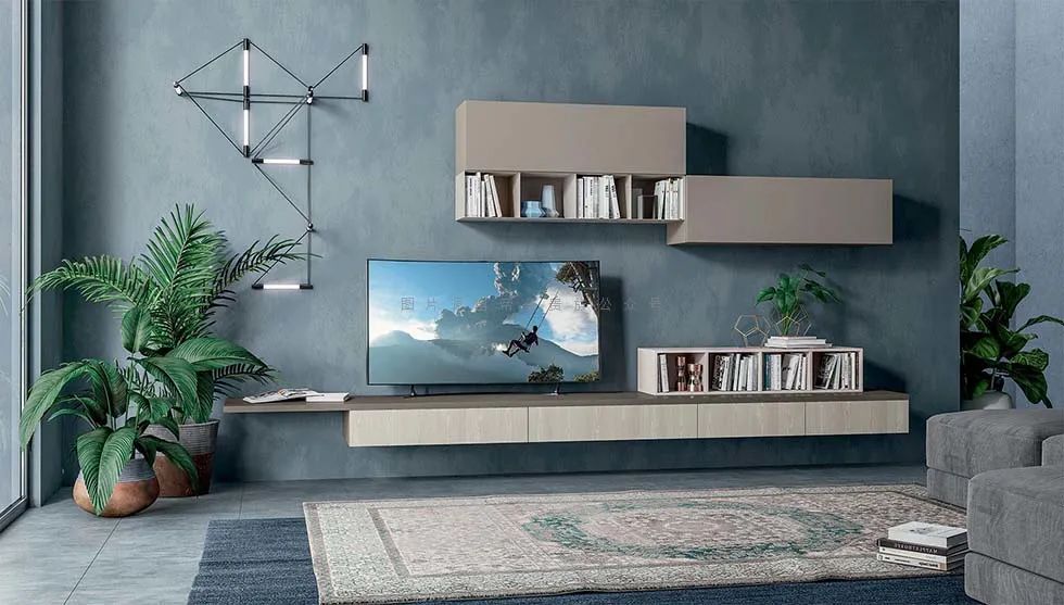 电视柜橱柜整面墙一体,橱柜厨边柜电视柜一体