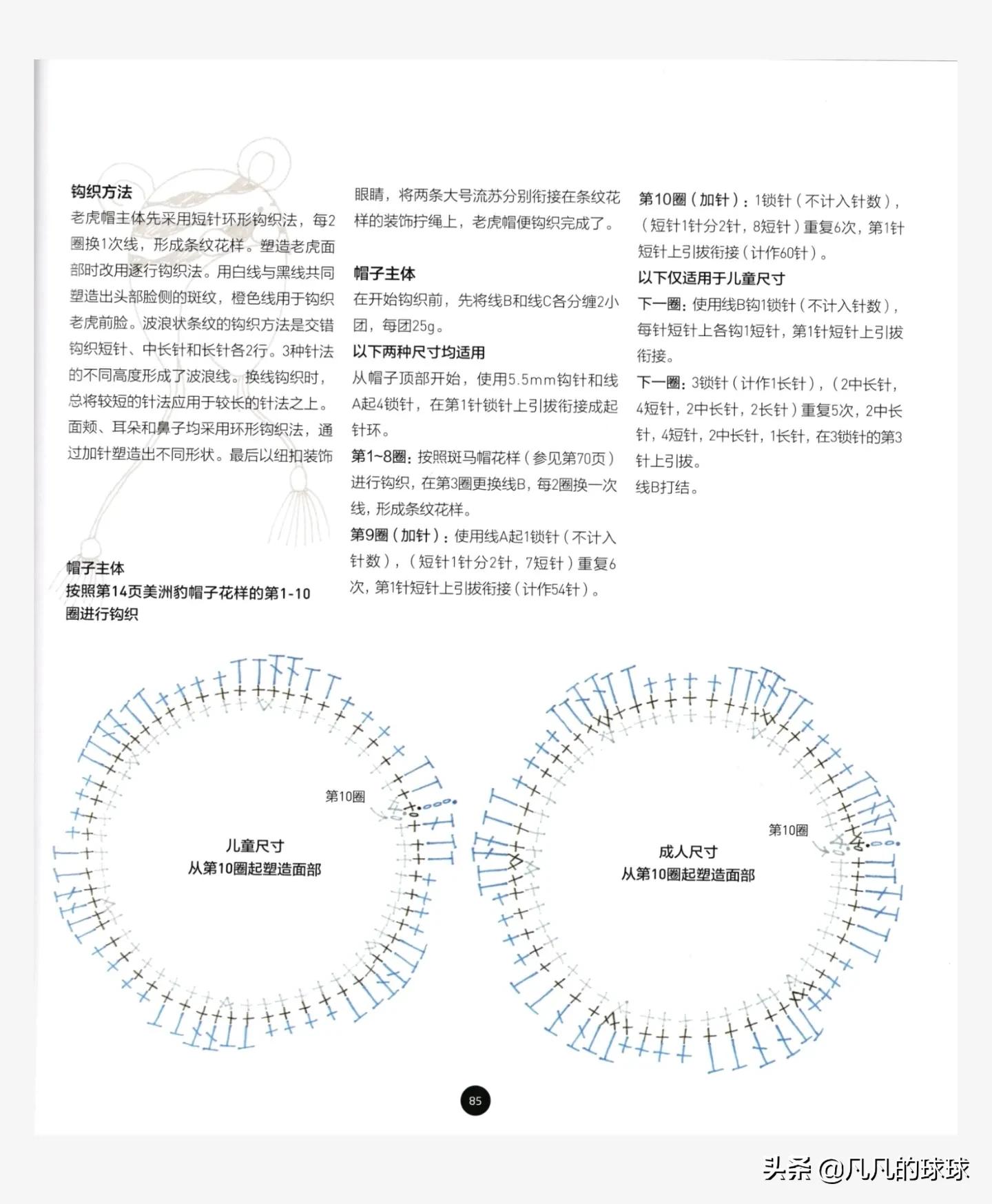 老虎帽编织图解,老虎帽编织教程