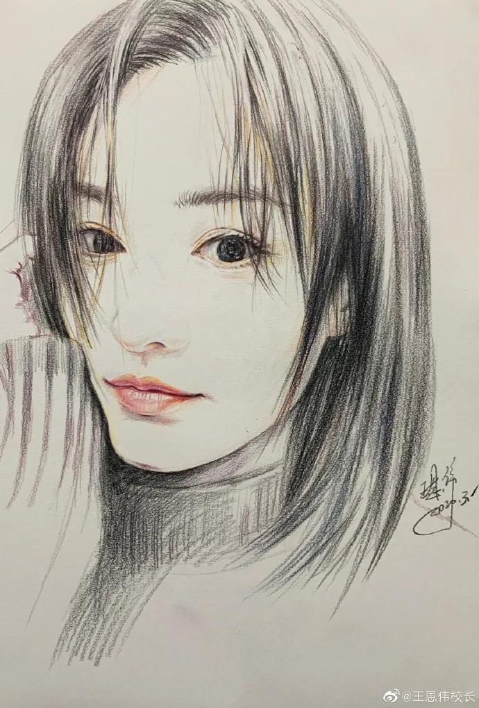 他画遍所有明星，画谁像谁，肖战、热巴、刘亦菲眼神看醉了