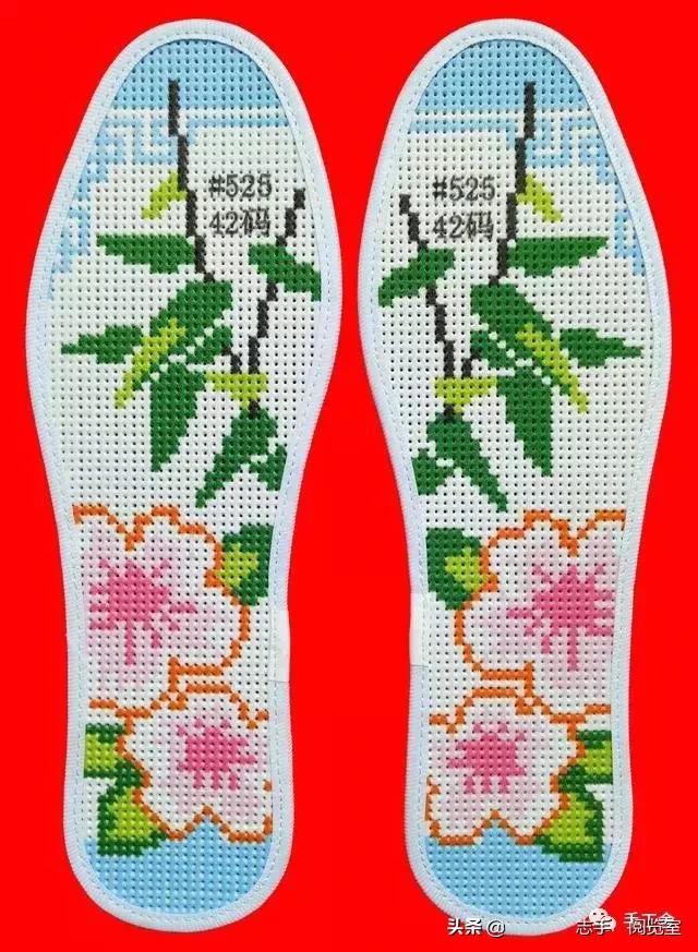 手工鞋垫自己绣,十字绣鞋垫视频教程