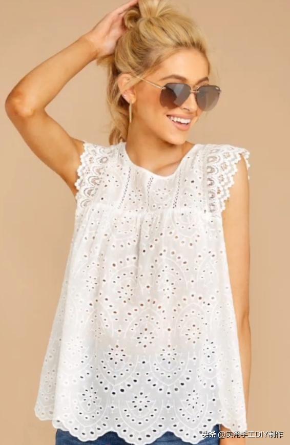 2020蕾丝领时尚气质纯色衬衣,时尚设计荷叶花边纽扣套头衬衫