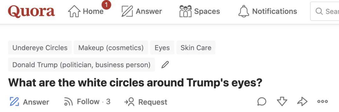 为什么特朗普的眼圈是白的,特朗普的白眼圈是怎么回事