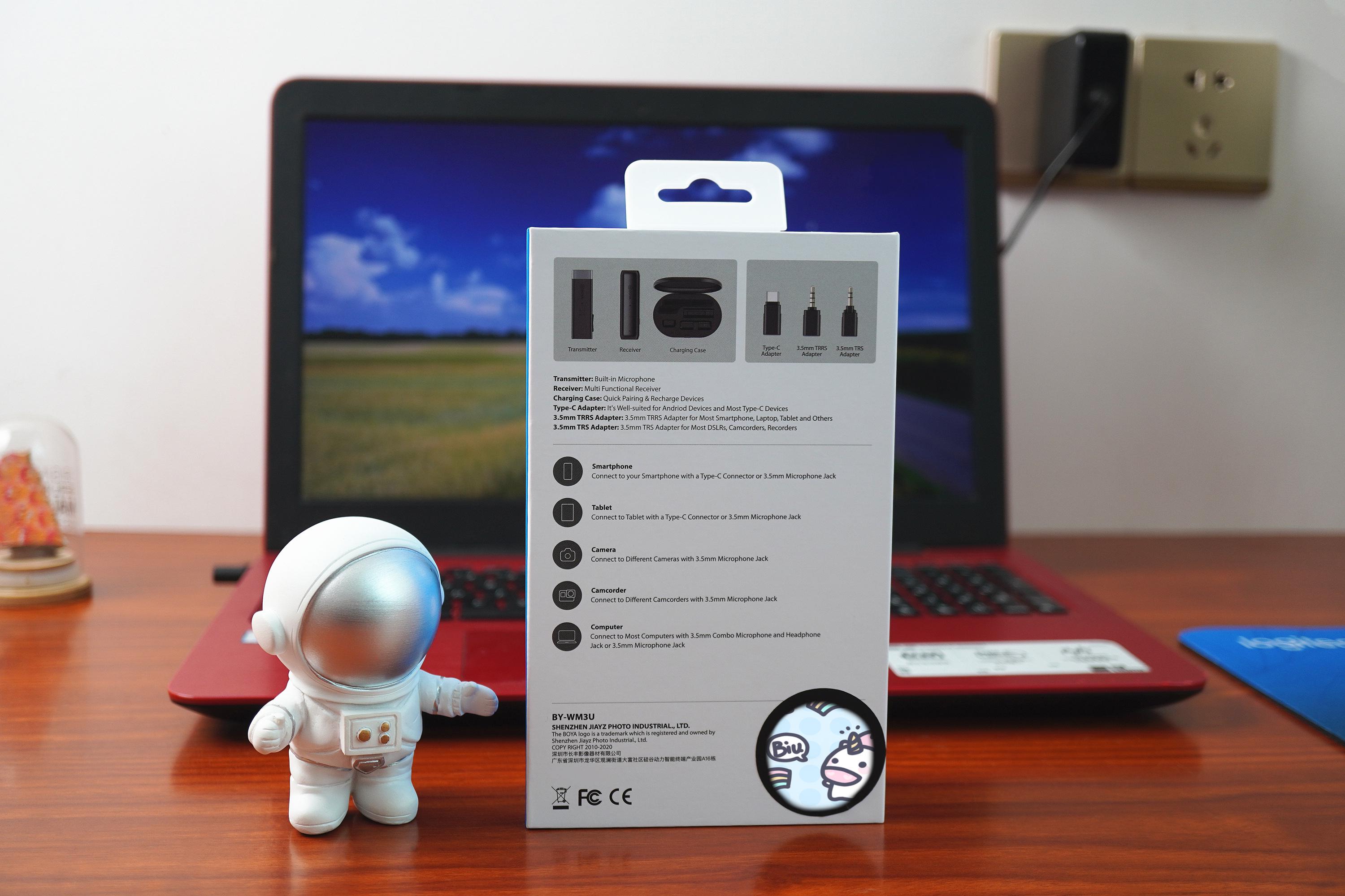 博雅by-wm3t无线麦克风,boya户外收音设备