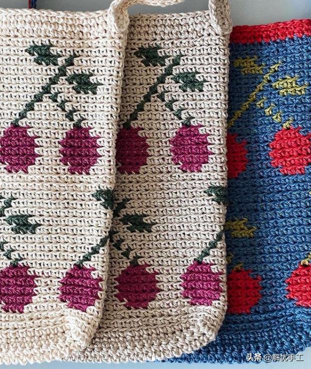 简单漂亮的小包包钩针教程,韩国钩针钩桌布花样教程