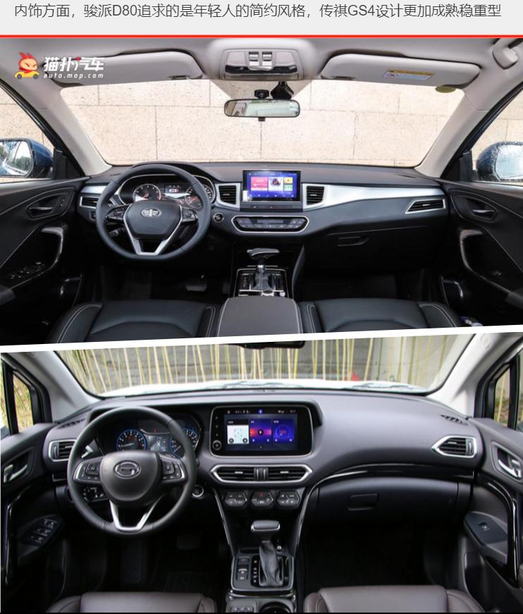 传祺gs4对比骏派,骏派d80到底实力如何