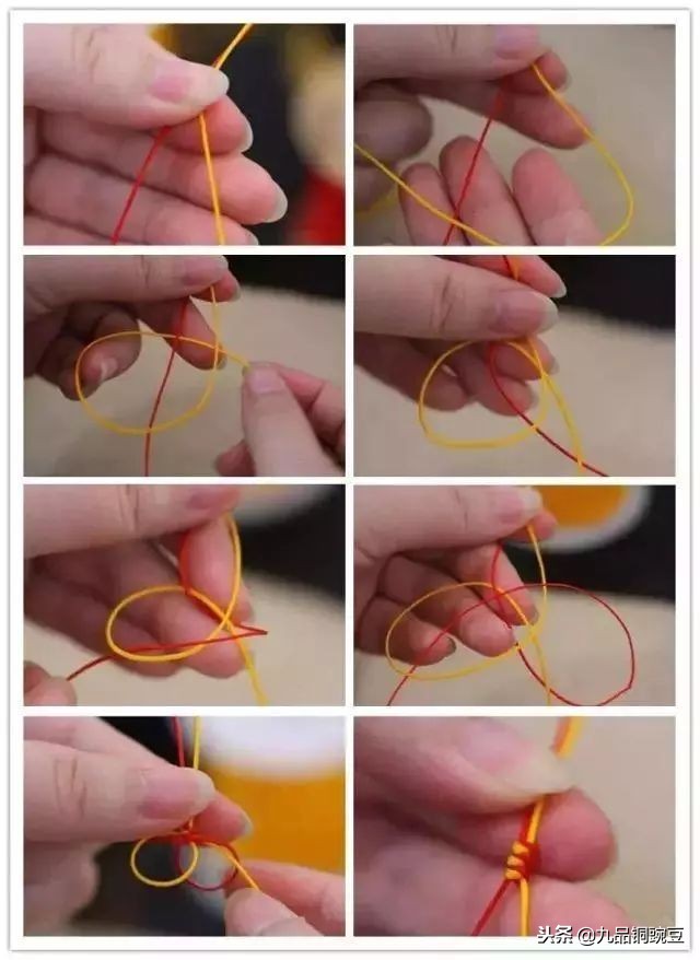 串珠子单绳打结方法慢动作,108颗珠串怎么穿绳打结