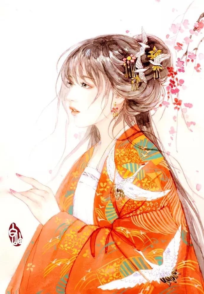 手绘古风少女，唯美灵动，唤起少女们心中的三生三世