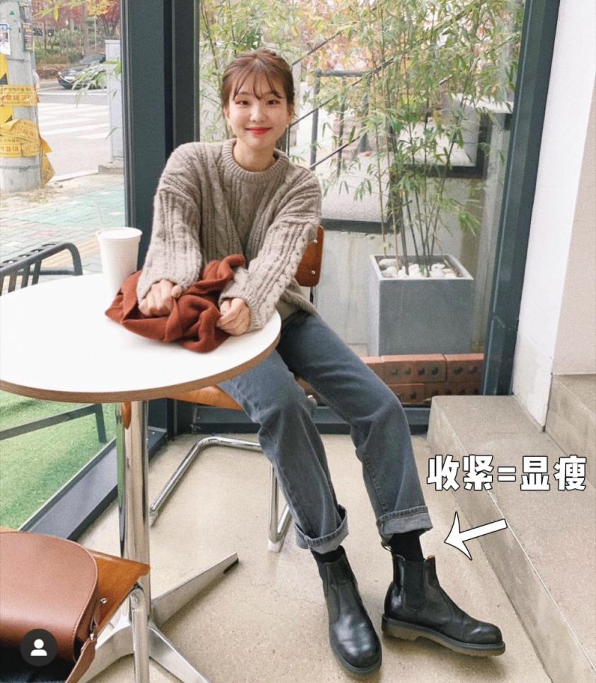 马丁靴冬天裤子,马丁靴长筒秋冬过膝搭配示范