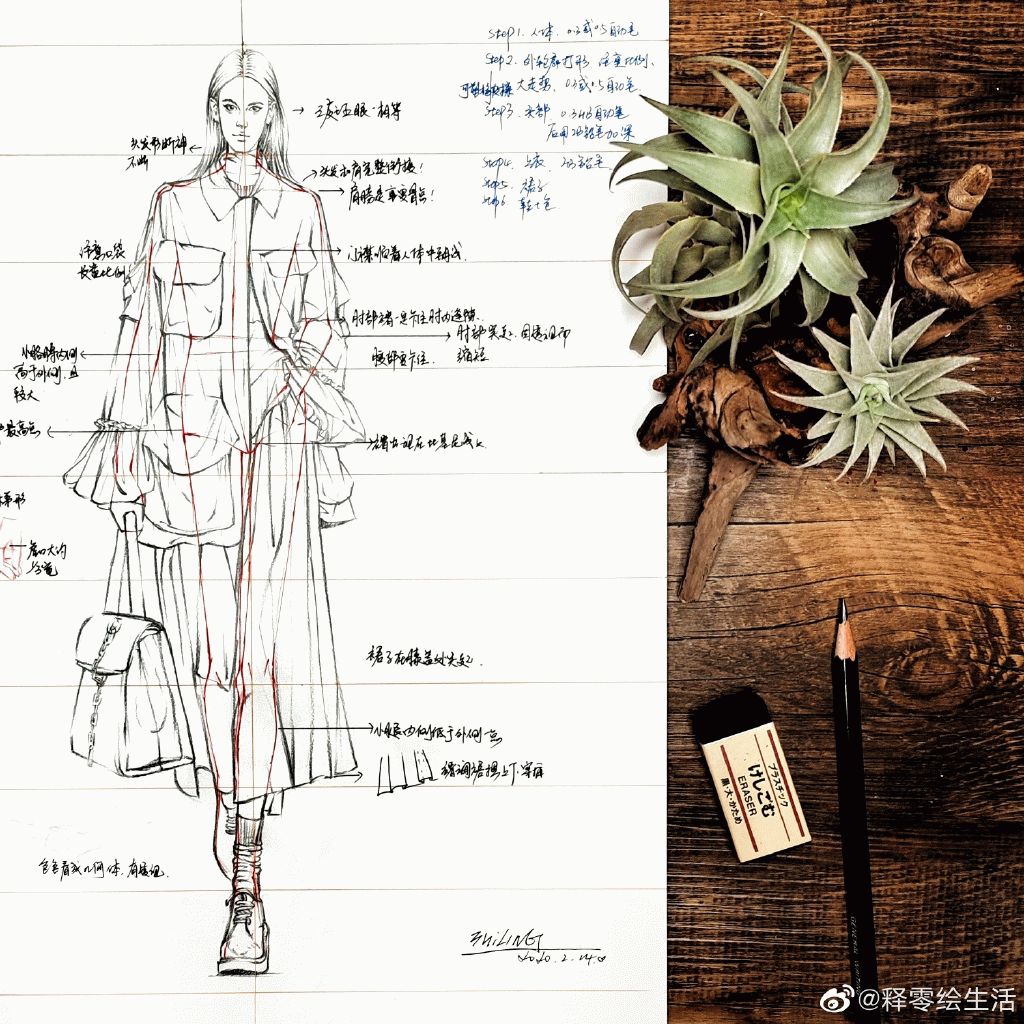 教你画衣服设计图,设计衣服手绘画简单教程整套