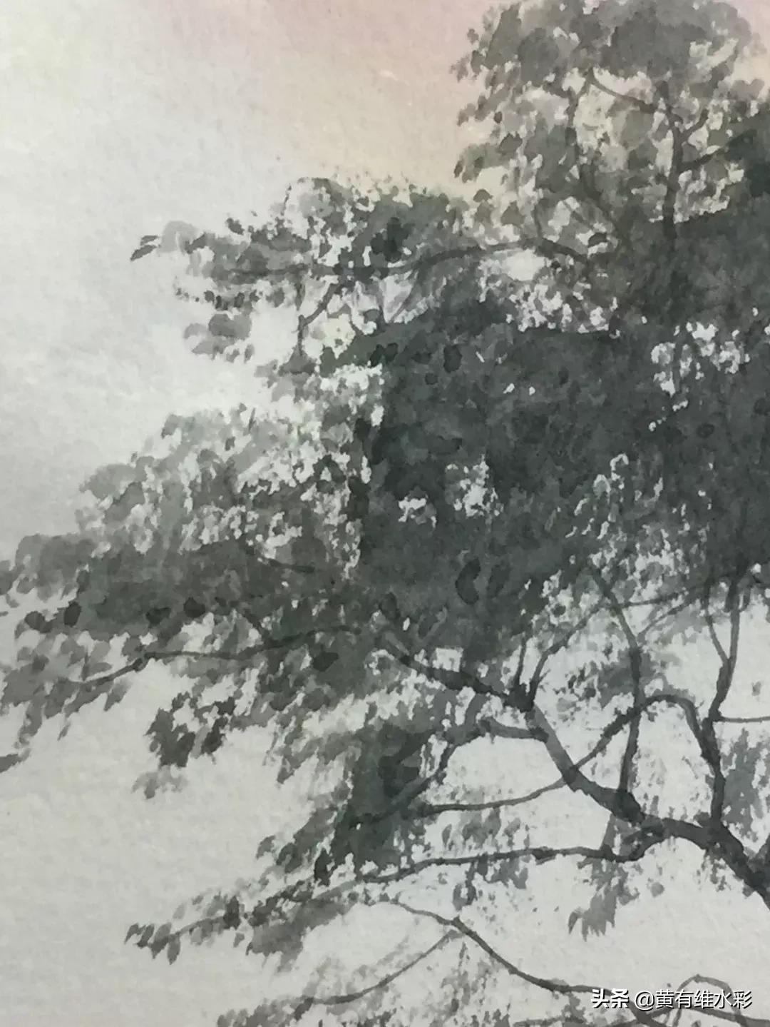 水彩画山风景入门,远山画法入门教程