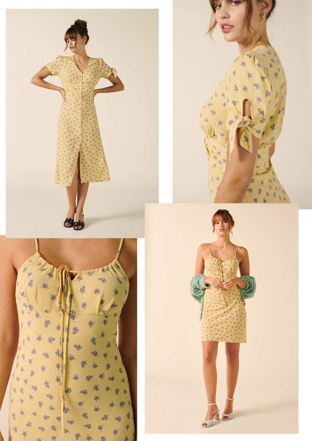 淡黄的长裙蓬松的头发现实穿搭,淡黄的长裙蓬松的头发视频穿搭