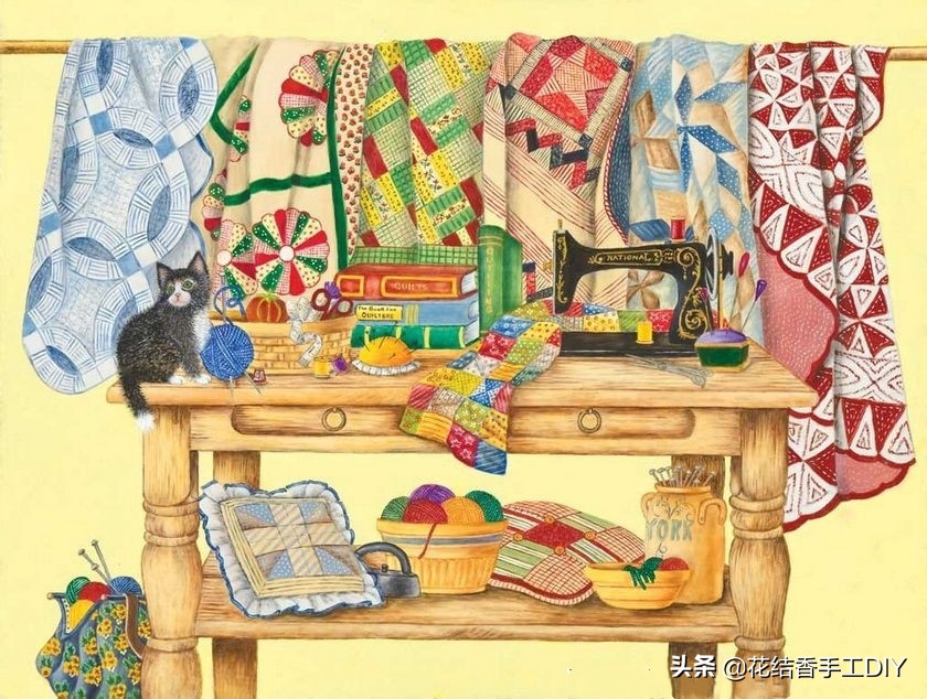 20款漂亮的拼布被子,假的豆腐块被子